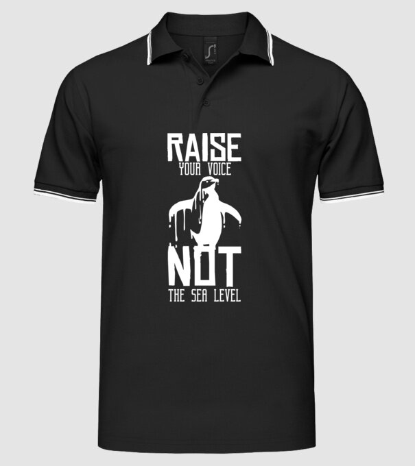 Ridică-ți vocea nu nivelul mării model negru pe tricou