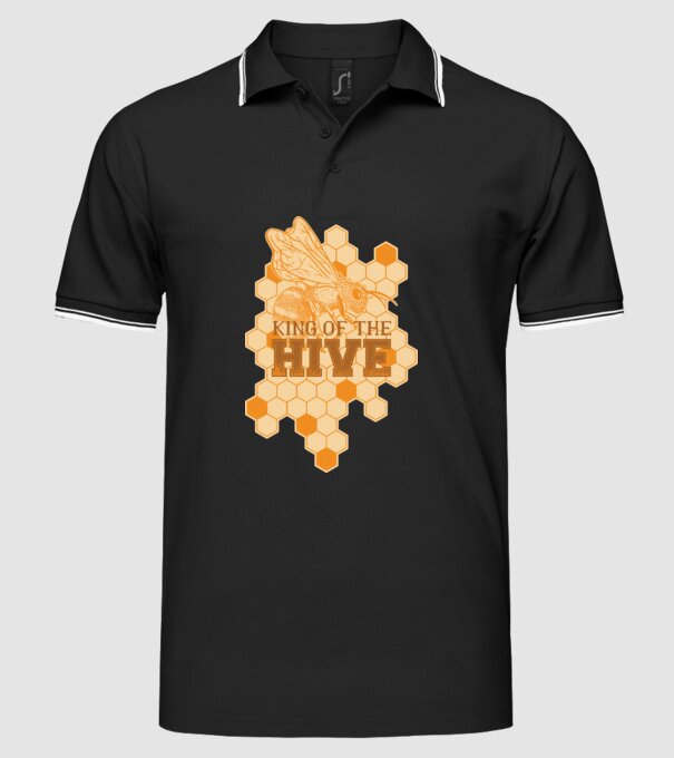 Regele stupului model negru pe tricou