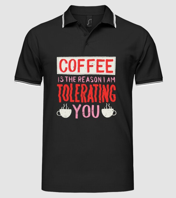 Cafeaua este motivul pentru care încă te mai suport model negru pe tricou
