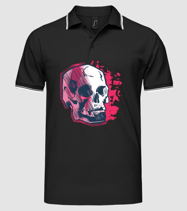 Craniu abstract model negru pe tricou