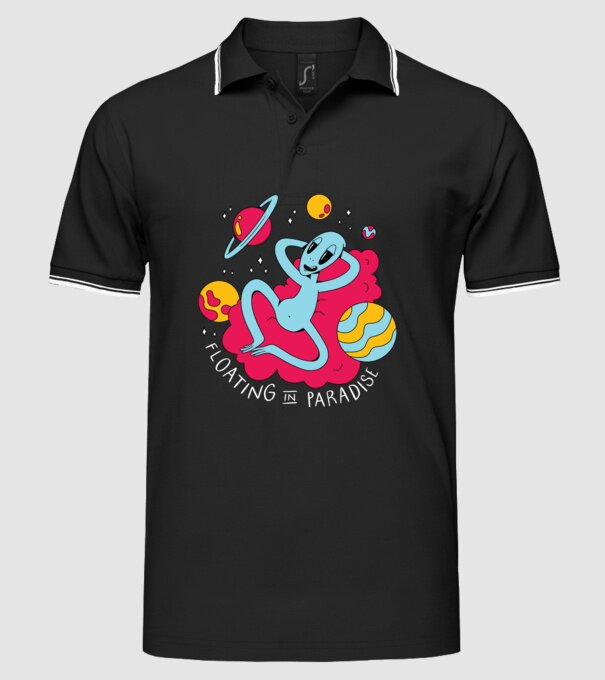 Alien Chill model negru pe tricou