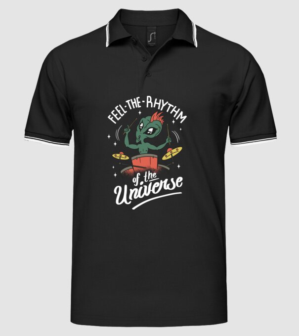 Alien baterist model negru pe tricou