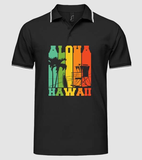 Aloha Hawaii model negru pe tricou