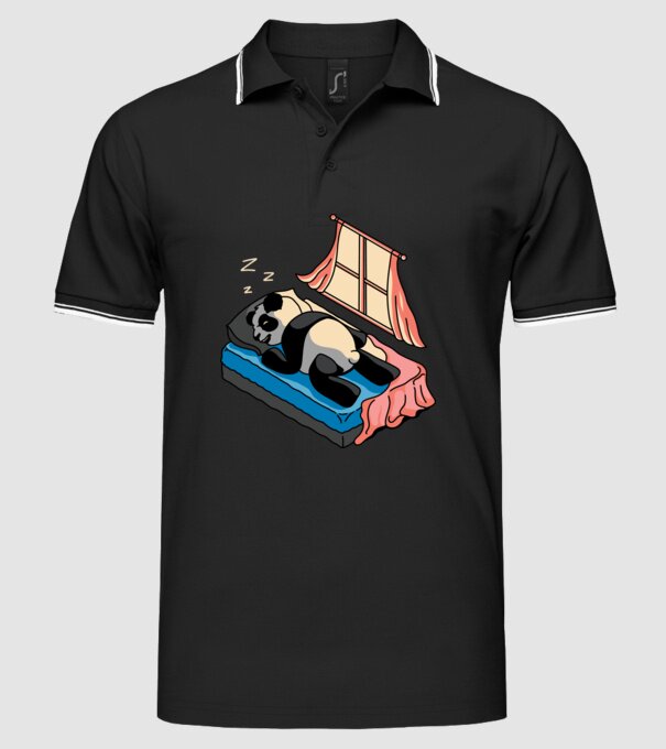 Panda dormind model negru pe tricou