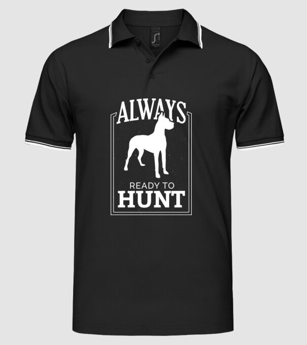 Always ready to hunt Câine de vânătoare model negru pe tricou