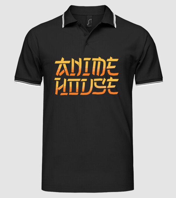 Anime House model negru pe tricou