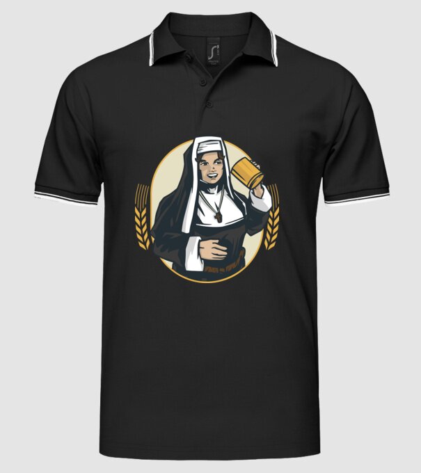 Bere Călugăriță model negru pe tricou