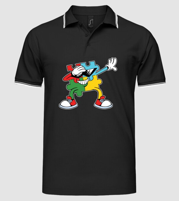 Autist DAB Puzzle model negru pe tricou