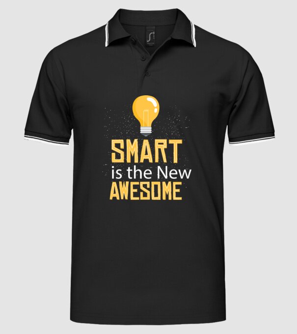 Smart este noul cool model negru pe tricou