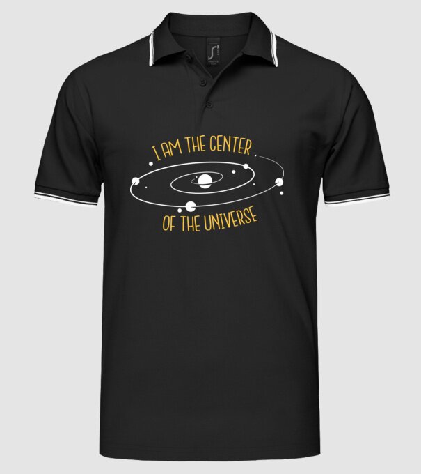 Centrul universului model negru pe tricou