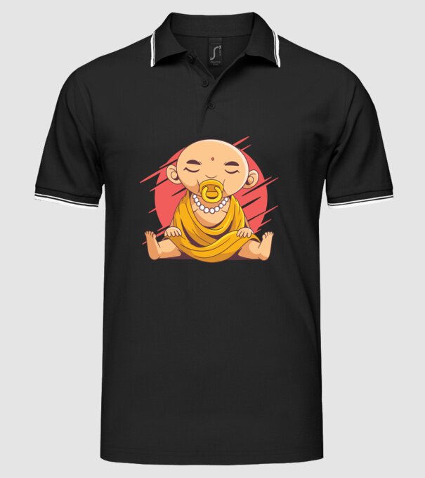 Baby Buddha cu suzetă tricou amuzant model negru pe tricou