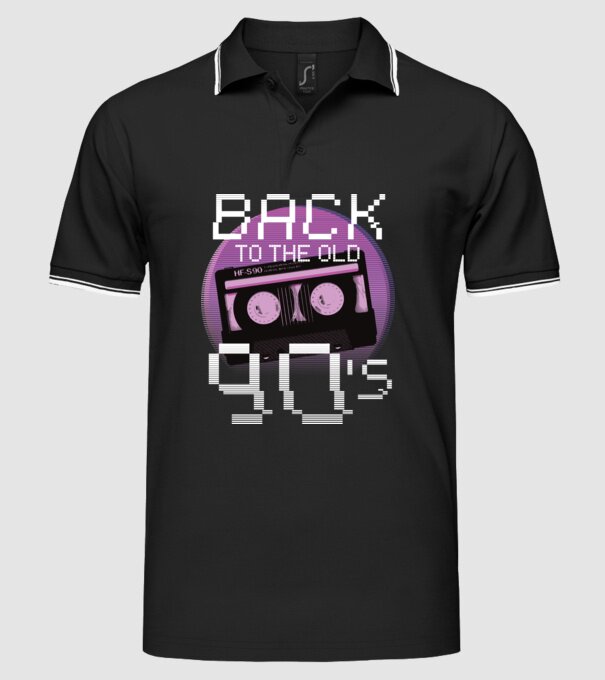 'Back to the 90s Înapoi în anii ''90' model negru pe tricou