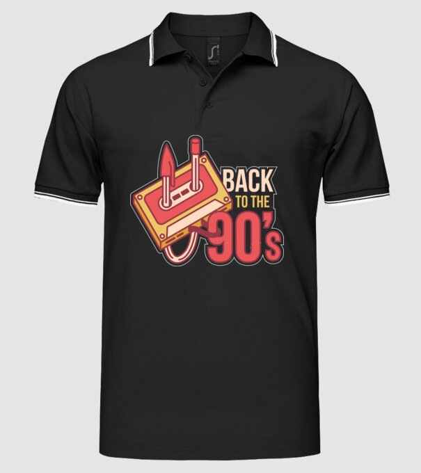 'Back to the 90s Înapoi în anii ''90 Retro' model negru pe tricou