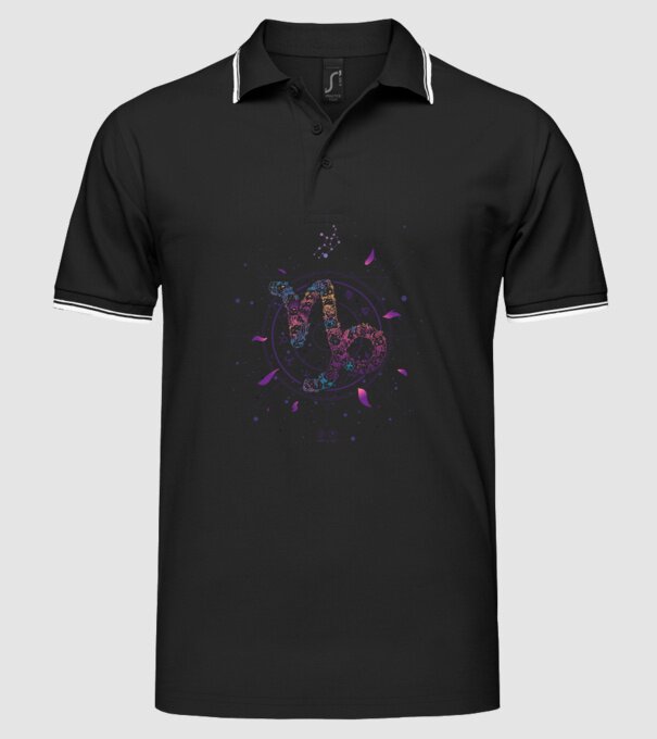 Capricorn Zodiac model negru pe tricou