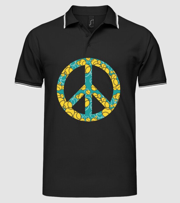 Simbol Baseball Peace model negru pe tricou