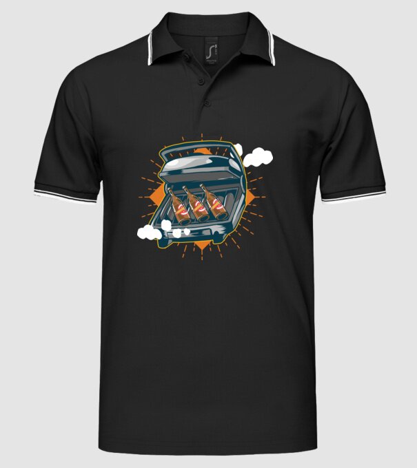 Bere BBQ model negru pe tricou