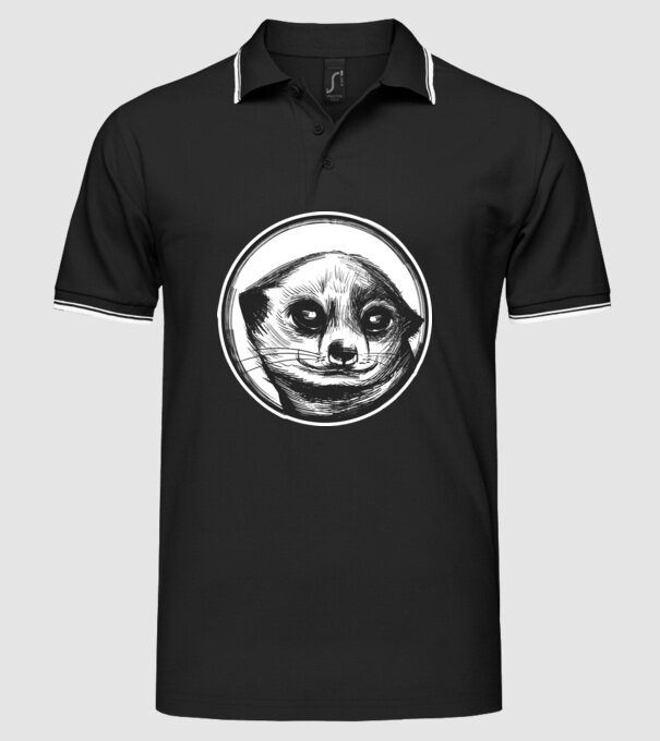 Pui de suricata model negru pe tricou