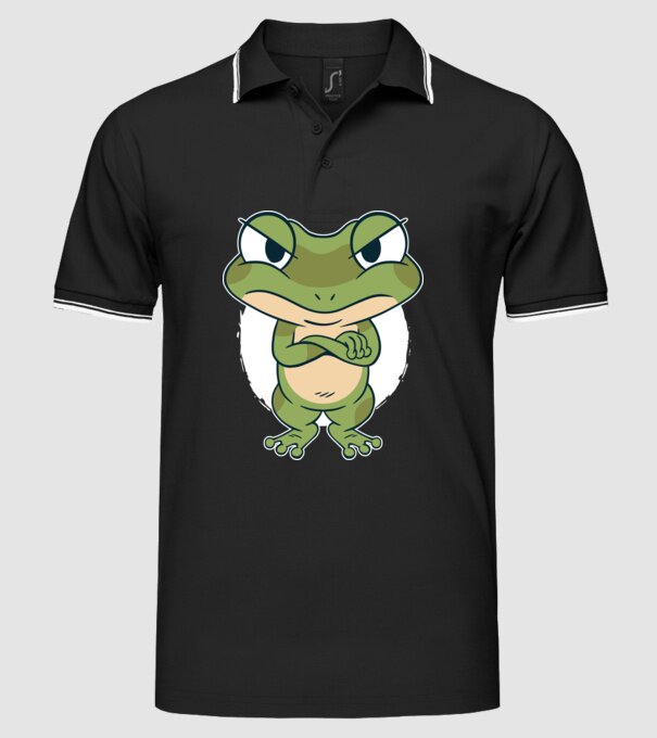 Broască model negru pe tricou