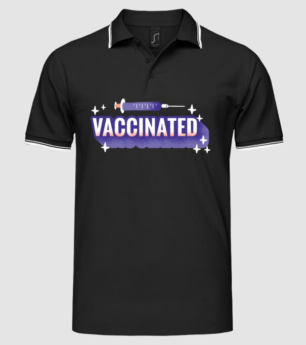 Vaccinat model negru pe tricou