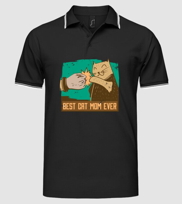 Best Cat Mom Ever - Cea mai bună mamă cu pisici model negru pe tricou