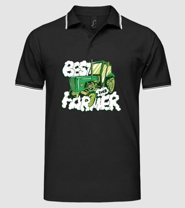 Best Farmer Ever cu Tractor model negru pe tricou