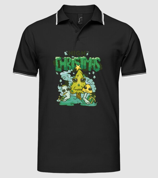 Crăciun drogat model negru pe tricou