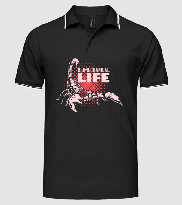 Biomechanical Life model negru pe tricou