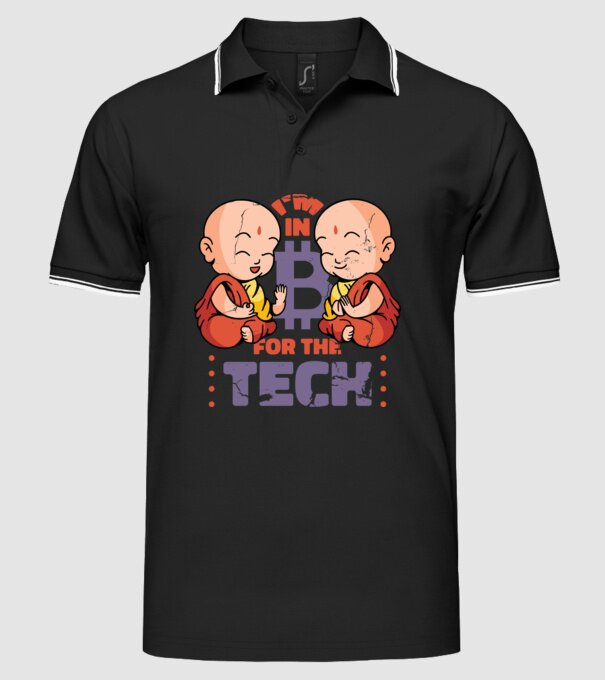 Călugări Buddha Bitcoin model negru pe tricou