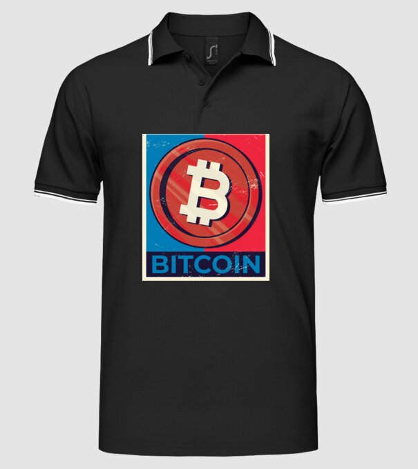 Bitcoin Criptomonedă model negru pe tricou