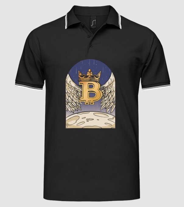 Bitcoin To The Moon Aselenizare model negru pe tricou