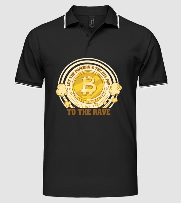 Bitcoin to the Rave model negru pe tricou