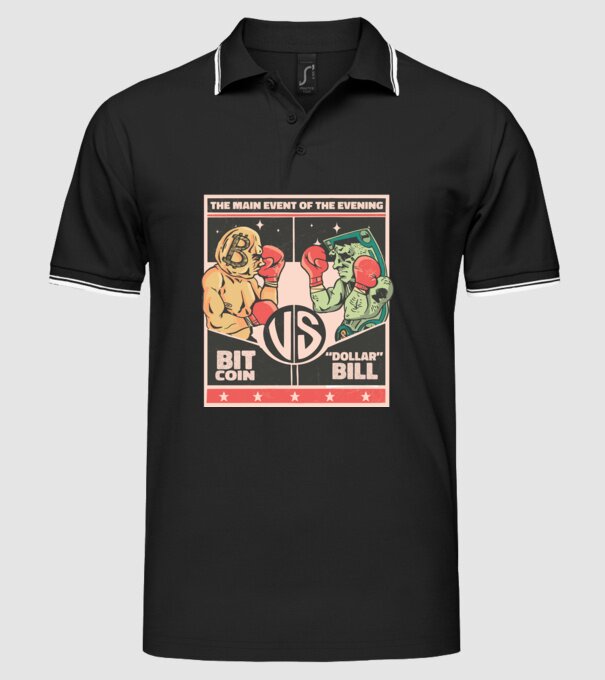 Bitcoin Vs Dolarul SUA model negru pe tricou