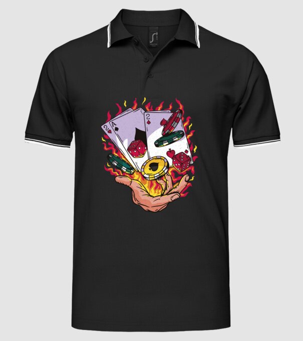 Black Jack Casino model negru pe tricou