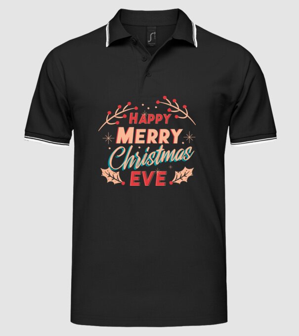 Crăciun Fericit model negru pe tricou
