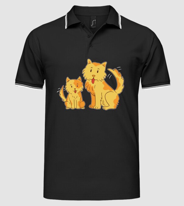 Câini fericiți model negru pe tricou