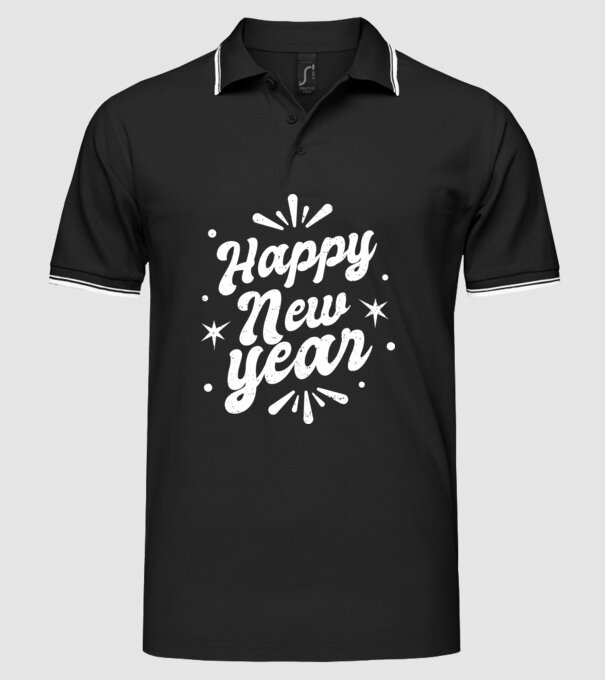 An nou fericit model negru pe tricou
