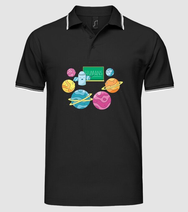 Învățarea planetelor model negru pe tricou