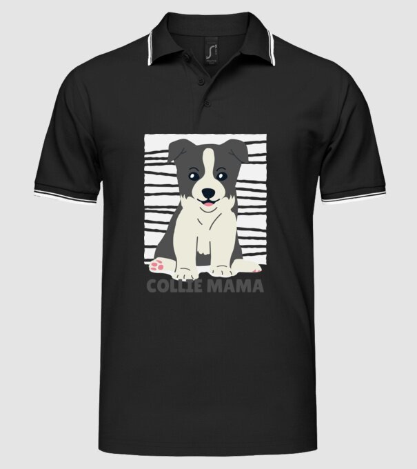 Border Collie Mamă model negru pe tricou