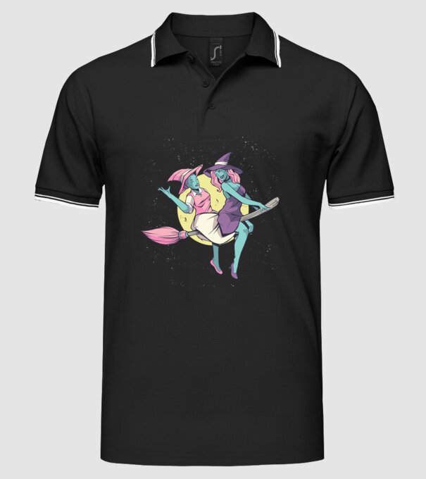 Vrăjitoare în spațiu model negru pe tricou