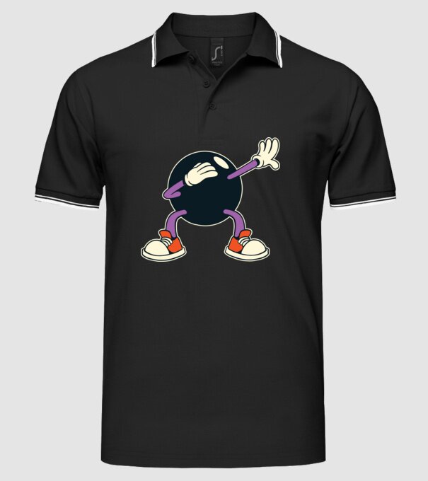 Bowling DAB model negru pe tricou