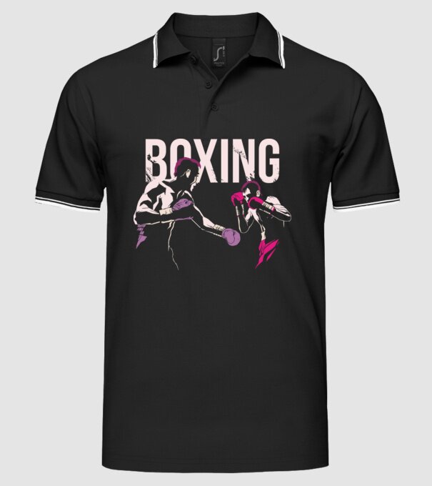 Boxing model negru pe tricou