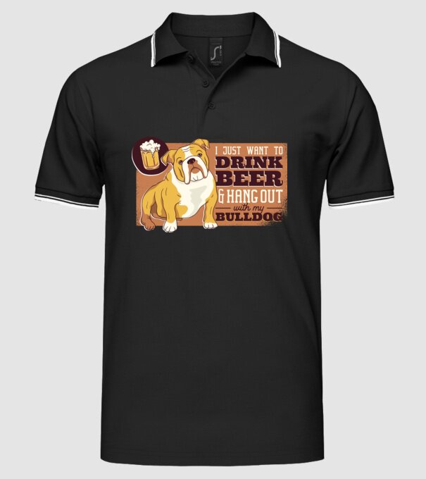 Bulldog și bere este tot ce am nevoie model negru pe tricou
