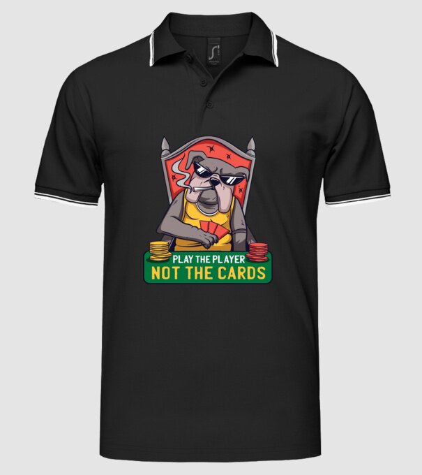 Bulldog Poker model negru pe tricou