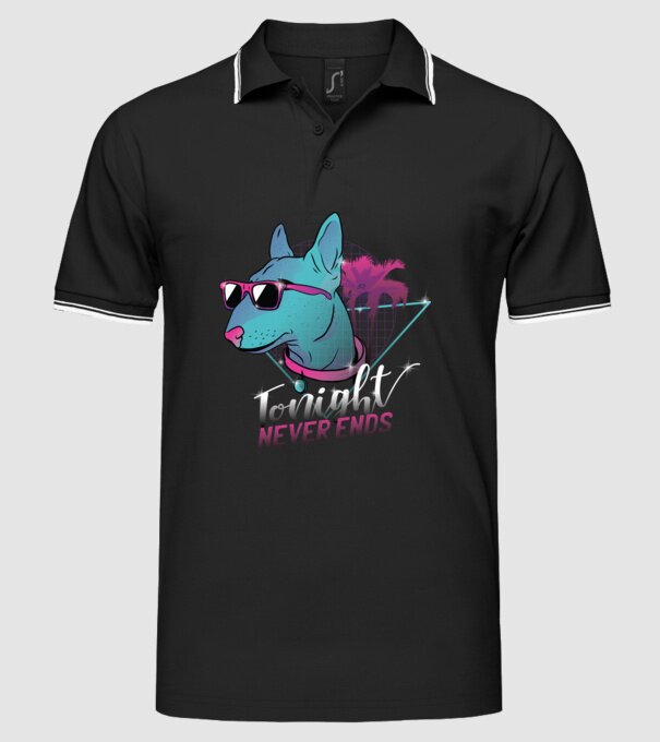 Bullterrier Neon Retro tricou amuzant model negru pe tricou