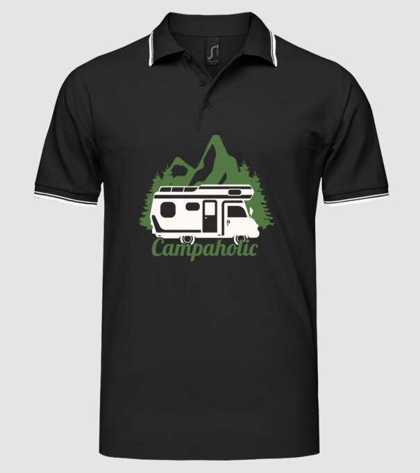 Campare Campaholic model negru pe tricou