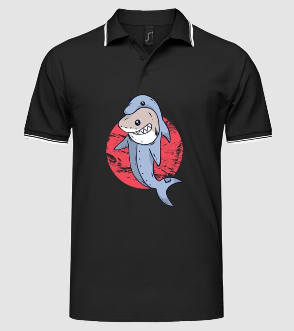 Rechin în costum de delfin model negru pe tricou