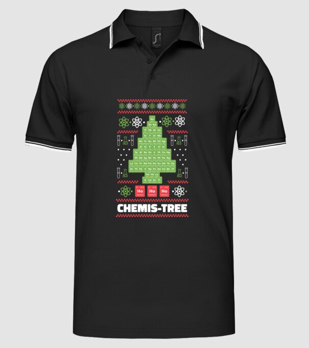 Chemis-tree pom de Crăciun model negru pe tricou