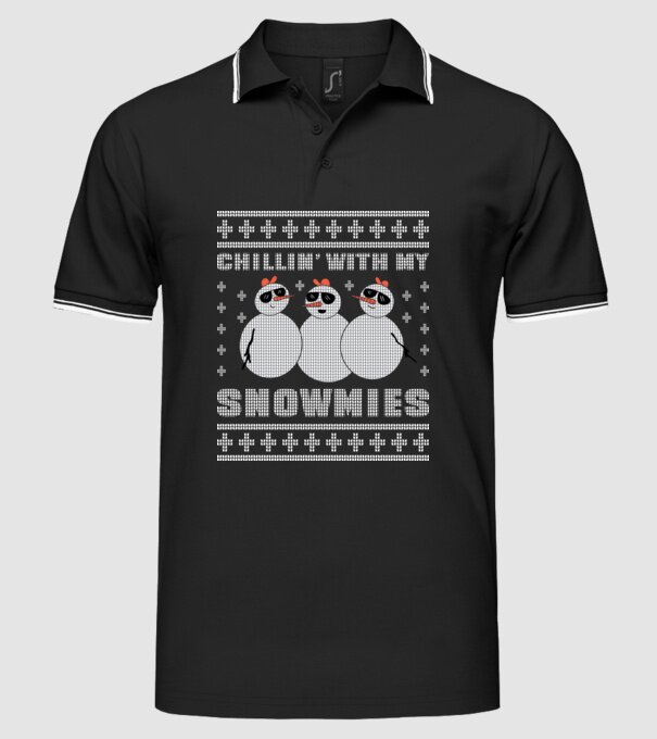 Chillin with my Snowmies tricou pulovăr urât model negru pe tricou