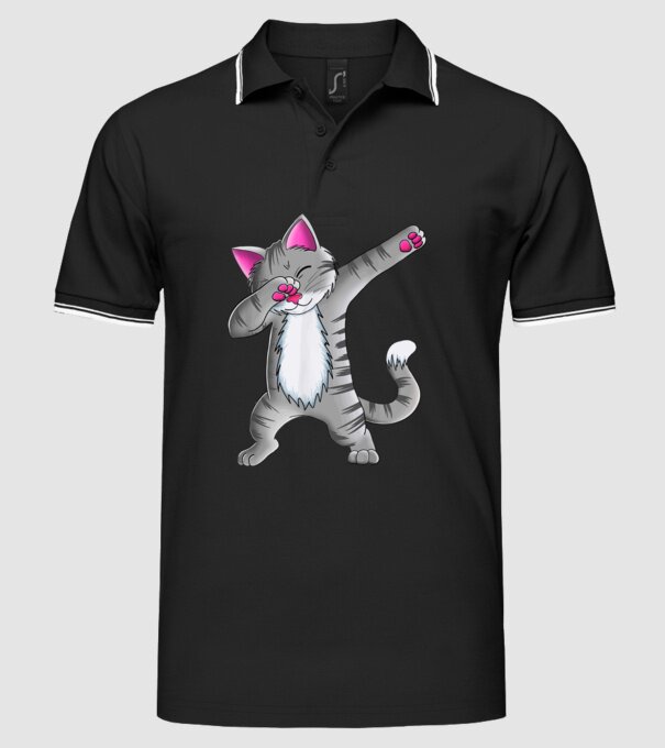 Pisică DAB model negru pe tricou