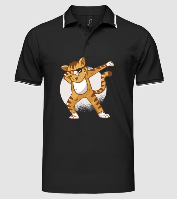 Pisică DAB model negru pe tricou